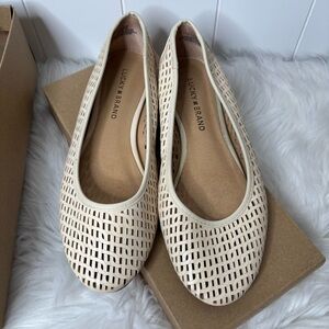 Lucky Brand Ballet Shoes Flats Cream sandshell 7.5M style LP-Elsina